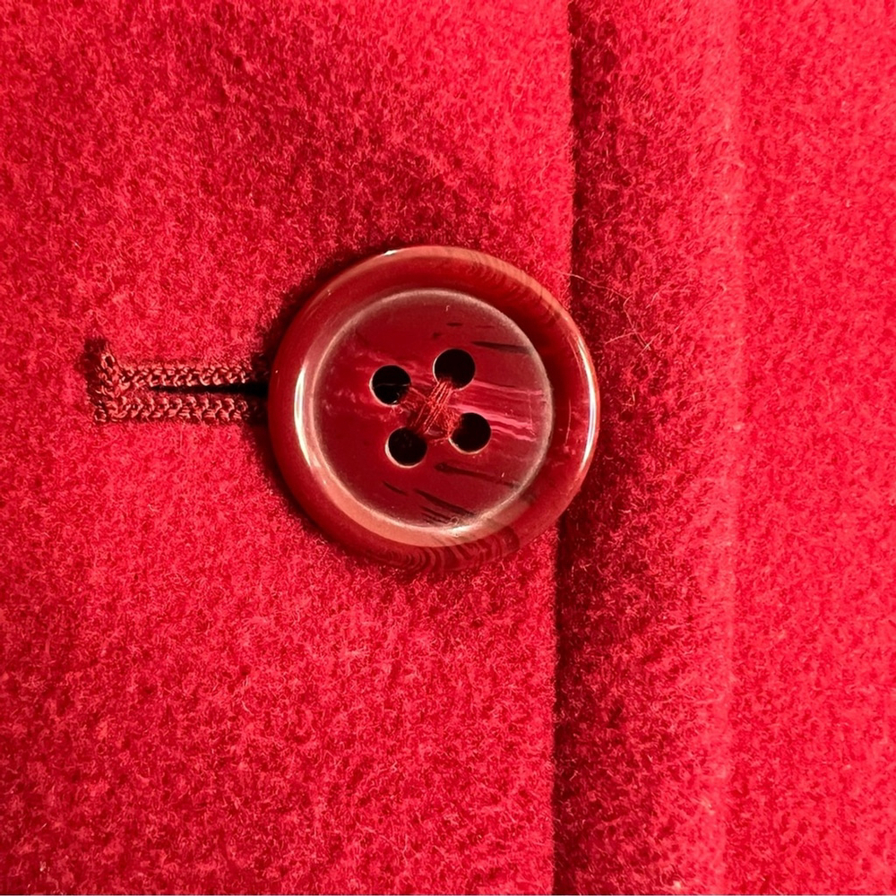 Watermelon pink red tailored cashmere blend pea coat M - Picture 8 of 10